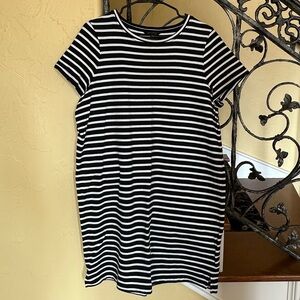 Black and White striped T-Shirt Dress by Banana Republic